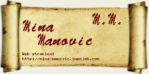Mina Manović vizit kartica